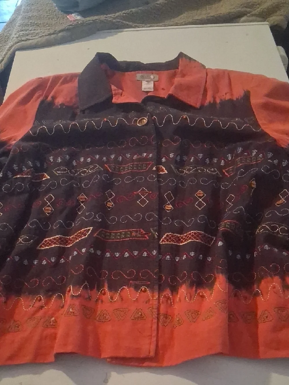 Vintage Stonebridge Boho Tribal Graphic Jacket | Plus 2X - Picture 3 of 7